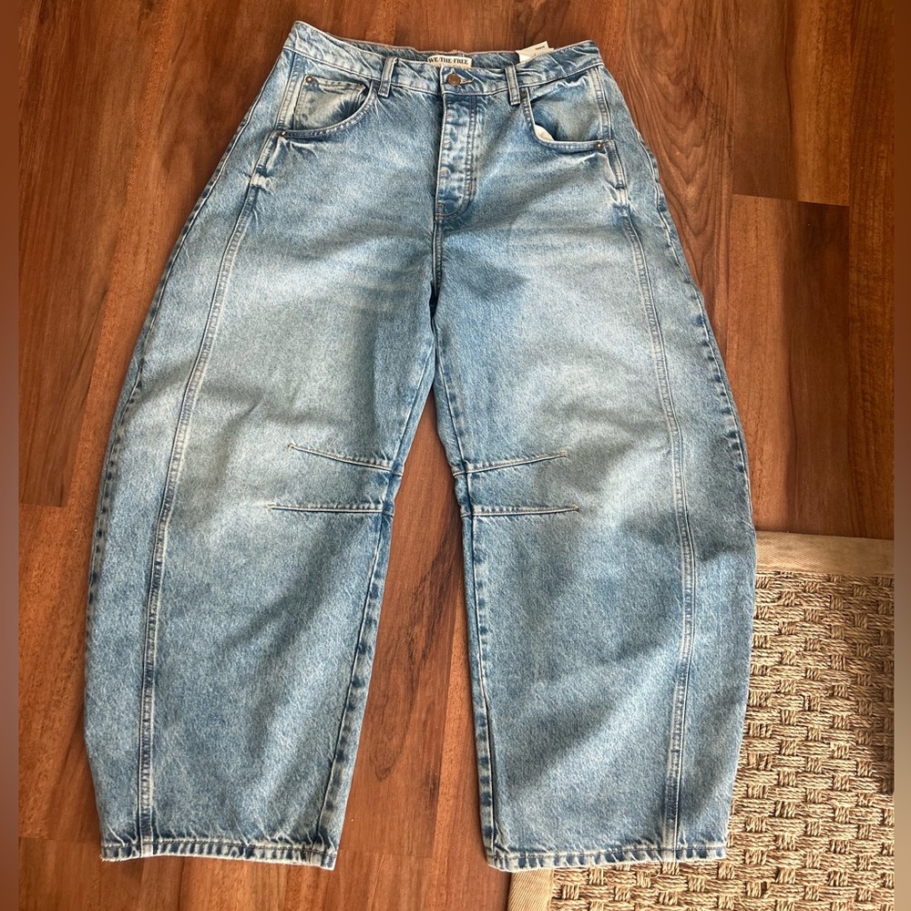 Free People “Good Luck Mid Rise Barrell” Jeans